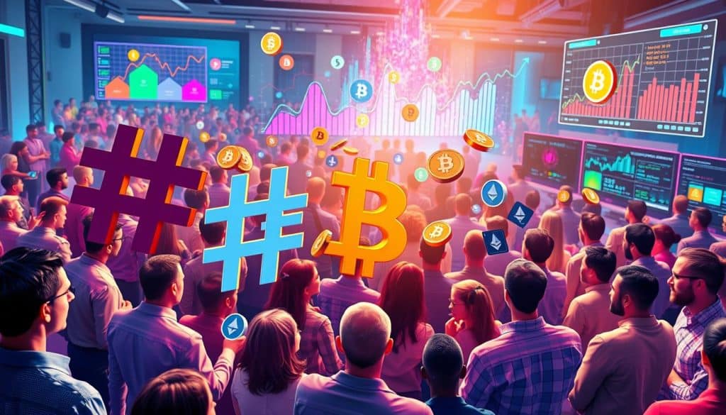 how to use hashtags for cryptocurrency discussions